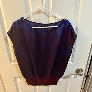 Express dress shirt size small blue/brown